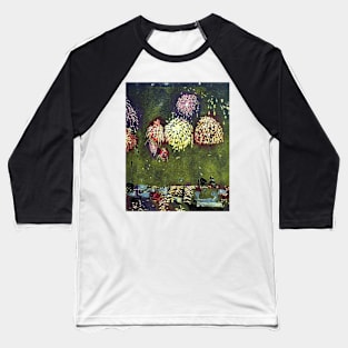 "Sydney NYE Fireworks" a multicolour reduction linocut by Geoff Hargraves Baseball T-Shirt